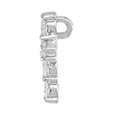 14K White 1/4 CTW Natural Diamond Cross Pendant